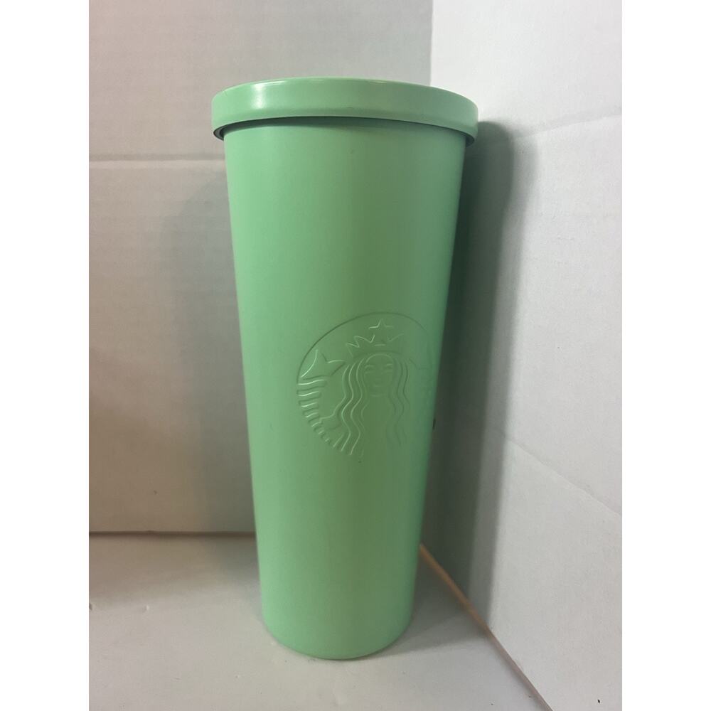 Starbucks 2016 Grande Matte Green Stainless Steel Tumbler Cup Lid No Straw